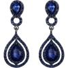 imageBriLove Womens Wedding Bridal Crystal Teardrop Infinity Chandelier Dangle EarringsNavy Blue BlackTone