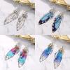 imageBriLove Butterfly Wing Hook Earrings Elegant Crystal Insect Dragonfly Drop Dangle Jewelry for Women4 Pairs