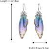 imageBriLove Butterfly Wing Hook Earrings Elegant Crystal Insect Dragonfly Drop Dangle Jewelry for WomenBlue SilverTone