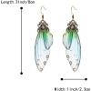 imageBriLove Butterfly Wing Hook Earrings Elegant Crystal Insect Dragonfly Drop Dangle Jewelry for WomenGreen Camo Antiqued GoldTone