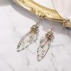imageBriLove Butterfly Wing Hook Earrings Elegant Crystal Insect Dragonfly Drop Dangle Jewelry for WomenIridescent AB Antiqued GoldTone