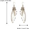 imageBriLove Butterfly Wing Hook Earrings Elegant Crystal Insect Dragonfly Drop Dangle Jewelry for WomenIridescent AB Antiqued GoldTone