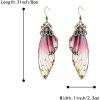 imageBriLove Butterfly Wing Hook Earrings Elegant Crystal Insect Dragonfly Drop Dangle Jewelry for WomenPurple Antiqued GoldTone