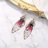 imageBriLove Butterfly Wing Hook Earrings Elegant Crystal Insect Dragonfly Drop Dangle Jewelry for WomenPurple Antiqued GoldTone