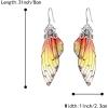 imageBriLove Butterfly Wing Hook Earrings Elegant Crystal Insect Dragonfly Drop Dangle Jewelry for WomenYellow SilverTone