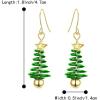 imageBriLove Christmas Tree Earrings for Women Lovely Cute Enamel Hook Dangle Earring for Party Prom AccessoriesGreen GoldTone