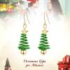 imageBriLove Christmas Tree Earrings for Women Lovely Cute Enamel Hook Dangle Earring for Party Prom AccessoriesGreen GoldTone