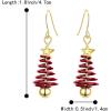 imageBriLove Christmas Tree Earrings for Women Lovely Cute Enamel Hook Dangle Earring for Party Prom AccessoriesRed GoldTone