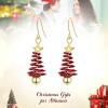 imageBriLove Christmas Tree Earrings for Women Lovely Cute Enamel Hook Dangle Earring for Party Prom AccessoriesRed GoldTone