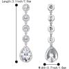 imageBriLove Womens Elegant Wedding Bridal Crystal Beaded Teardrop Chandelier Dangle Earrings01Clear SilverTone