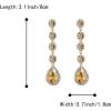 imageBriLove Womens Elegant Wedding Bridal Crystal Beaded Teardrop Chandelier Dangle Earrings02Champagne GoldTone