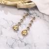 imageBriLove Womens Elegant Wedding Bridal Crystal Beaded Teardrop Chandelier Dangle Earrings02Champagne GoldTone