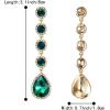 imageBriLove Womens Elegant Wedding Bridal Crystal Beaded Teardrop Chandelier Dangle Earrings03Emerald Color GoldTone