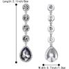 imageBriLove Womens Elegant Wedding Bridal Crystal Beaded Teardrop Chandelier Dangle Earrings04Grey SilverTone