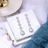 imageBriLove Womens Elegant Wedding Bridal Crystal Beaded Teardrop Chandelier Dangle Earrings06Iridescent AB SilverTone