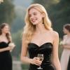 imageBriLove Womens Elegant Wedding Bridal Crystal Beaded Teardrop Chandelier Dangle EarringsBlack Blacktone