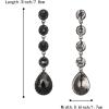 imageBriLove Womens Elegant Wedding Bridal Crystal Beaded Teardrop Chandelier Dangle EarringsBlack Blacktone