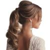 imageBriLove Womens Elegant Wedding Bridal Crystal Beaded Teardrop Chandelier Dangle EarringsClear Goldtone