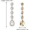 imageBriLove Womens Elegant Wedding Bridal Crystal Beaded Teardrop Chandelier Dangle EarringsClear Goldtone