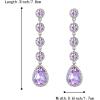 imageBriLove Womens Elegant Wedding Bridal Crystal Beaded Teardrop Chandelier Dangle EarringsLight Purple SilverTone