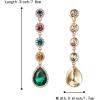 imageBriLove Womens Elegant Wedding Bridal Crystal Beaded Teardrop Chandelier Dangle EarringsMulticolor Goldtone
