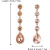 imageBriLove Womens Elegant Wedding Bridal Crystal Beaded Teardrop Chandelier Dangle EarringsPeach Morganite Color RoseGoldtone