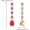 imageBriLove Womens Elegant Wedding Bridal Crystal Beaded Teardrop Chandelier Dangle EarringsRuby Color Goldtone