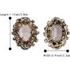 imageBriLove Womens Victorian Style Crystal Floral Scroll Cameo Inspired Oval Stud EarringsChampagne AntiqueGoldTone