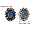 imageBriLove Womens Victorian Style Crystal Floral Scroll Cameo Inspired Oval Stud EarringsNavy Blue AntiqueGoldTone