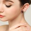 imageBriLove Womens Victorian Style Crystal Floral Scroll Cameo Inspired Oval Stud EarringsRuby Color AntiqueGoldtone