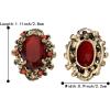 imageBriLove Womens Victorian Style Crystal Floral Scroll Cameo Inspired Oval Stud EarringsRuby Color AntiqueGoldtone