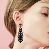 imageBriLove Womens Wedding Bridal Crystal Art Deco Teardrop Hollow Chandelier Dangle EarringsBlack BlackTone