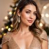 imageBriLove Womens Wedding Bridal Crystal Art Deco Teardrop Hollow Chandelier Dangle EarringsChampagne GoldTone