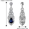 imageBriLove Womens Wedding Bridal Crystal Art Deco Teardrop Hollow Chandelier Dangle EarringsNavy Blue w Clear SilverTone
