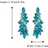 imageBriLove Womens Wedding Bridal Crystal Multi Marquise Filigree Flower Chandelier ClipOn Dangle EarringsAquamarine Color SilverTone