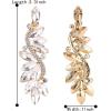 imageBriLove Womens Wedding Bridal Crystal Multi Marquise Filigree Flower Chandelier ClipOn Dangle EarringsClear GoldTone