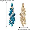 imageBriLove Womens Wedding Bridal Crystal Multi Marquise Filigree Flower Chandelier ClipOn Dangle EarringsLondon Blue Topaz Color GoldTone