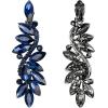 imageBriLove Womens Wedding Bridal Crystal Multi Marquise Filigree Flower Chandelier ClipOn Dangle EarringsNavy Blue BlackTone
