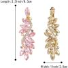 imageBriLove Womens Wedding Bridal Crystal Multi Marquise Filigree Flower Chandelier ClipOn Dangle EarringsPink Tourmaline Color GoldTone