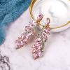 imageBriLove Womens Wedding Bridal Crystal Multi Marquise Filigree Flower Chandelier ClipOn Dangle EarringsPink Tourmaline Color GoldTone