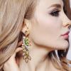 imageBriLove Womens Wedding Bridal Crystal Multi Marquise Filigree Flower Chandelier ClipOn Dangle EarringsVitrail Medium GoldTone
