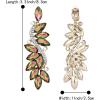 imageBriLove Womens Wedding Bridal Crystal Multi Marquise Filigree Flower Chandelier ClipOn Dangle EarringsVitrail Medium GoldTone