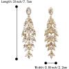 imageBriLove Womens Wedding Bridal Crystal Multi MarquiseShape Leaf Cluster Chandelier Dangle EarringsChampagne GoldTone
