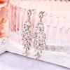 imageBriLove Womens Wedding Bridal Crystal Multi MarquiseShape Leaf Cluster Chandelier Dangle EarringsClear GoldTone