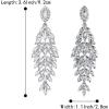 imageBriLove Womens Wedding Bridal Crystal Multi MarquiseShape Leaf Cluster Chandelier Dangle EarringsClear SilverTone
