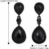 imageBriLove Womens Wedding Bridal Crystal Teardrop Infinity Figure 8 Dangle EarringsBlack BlackTone