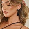 imageBriLove Womens Wedding Bridal Crystal Teardrop Infinity Figure 8 Dangle EarringsBlack BlackTone