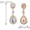 imageBriLove Womens Wedding Bridal Crystal Teardrop Infinity Figure 8 Dangle EarringsIridescent AB GoldTone