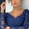 imageBriLove Womens Wedding Bridal Crystal Teardrop Infinity Figure 8 Dangle EarringsNavy Blue GoldTone