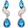 Blue Topaz Color Gold-Tone